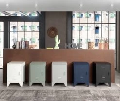 Nachtkastje Bronxx Locker Metaal 40x60 - Mat Blauw Denim -Songmics Winkel BRONXX NA FUN a2fc