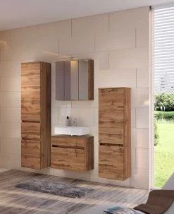 Wastafelmeubelset Brama 60cm - Wotan Eik -Songmics Winkel Baabe Milieu C6 0f94