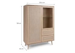 Buffetkast Bilal 102cm 2 Deuren & 2 Lades - Eik/geprint Rafia -Songmics Winkel Bali 53A m ce14