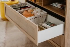 Commode Bilal 100cm 2 Lades - Eik/geprint Rafia -Songmics Winkel Bali 67A Wickelkommode Detail 3 90f7