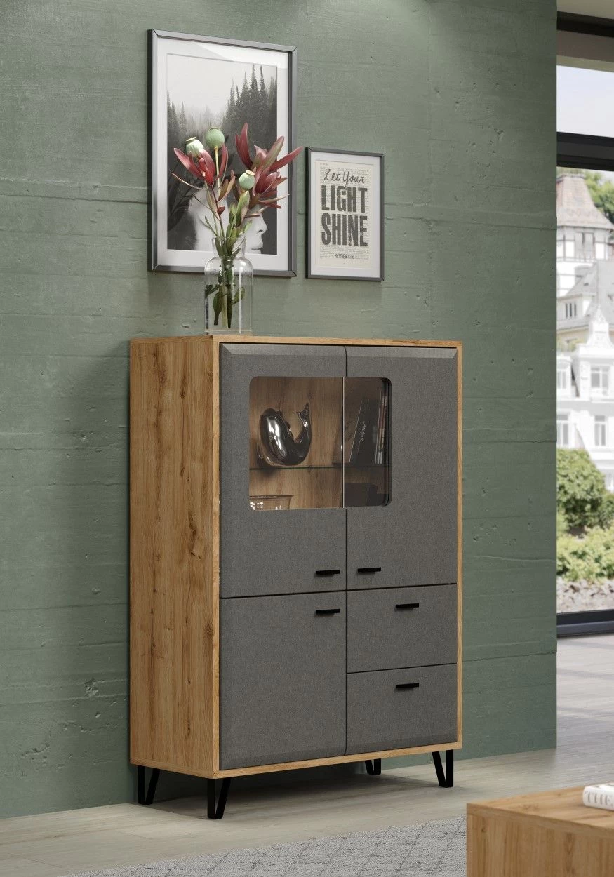 Kabinetkast Blanshe | 98 X 42 X 138 Cm | Navarra Oak-design 4 Kabinetkast Blanshe | 98 X 42 X 138 Cm | Navarra Oak-design - Afbeelding 2