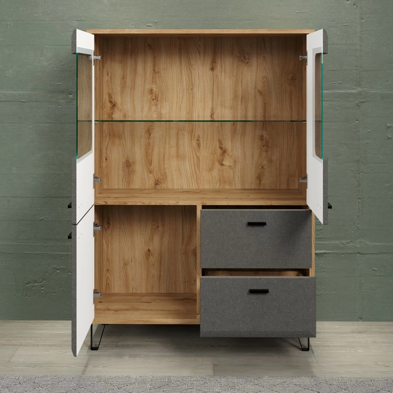 Kabinetkast Blanshe | 98 X 42 X 138 Cm | Navarra Oak-design 5 Kabinetkast Blanshe | 98 X 42 X 138 Cm | Navarra Oak-design - Afbeelding 3