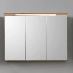 Spiegelkast Bobbi 120cm Model 1 3 Deuren & Ledverlichting - Eik