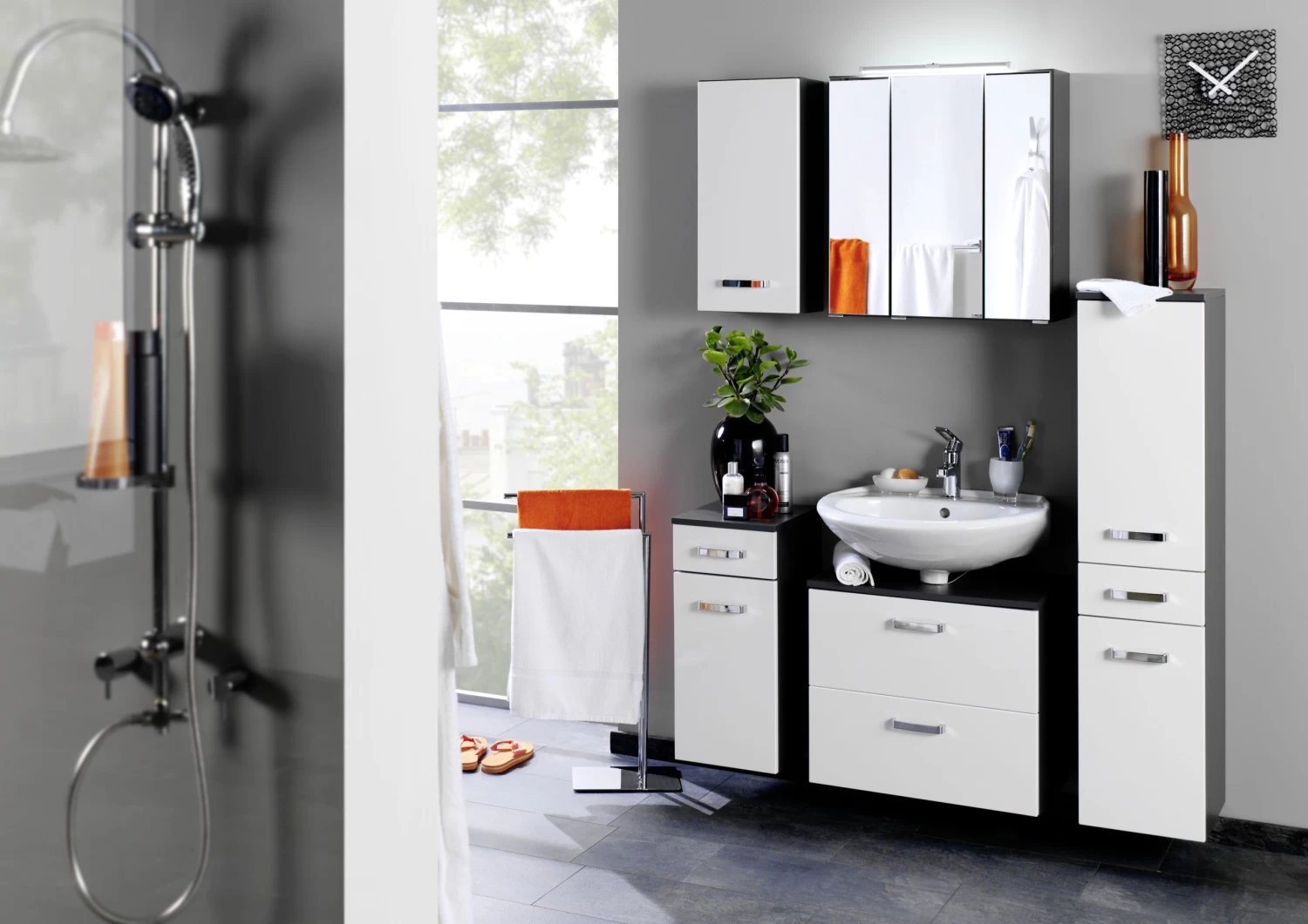 Wastafelonderkast Bobbi 60cm 1 Deur En 1 Lade - Grafiet/hoogglans Wit 5 Wastafelonderkast Bobbi 60cm 1 Deur En 1 Lade - Grafiet/hoogglans Wit - Afbeelding 3