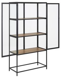 Vitrinekast Dover 77cm, 2 Deuren - Zwart/wilde Eik -Songmics Winkel C3648C9B 7AC3 4378 BC2B 115E50810F7C 2d58