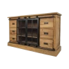 Dressoir Blackburn 140cm Met 2 Deuren & 6 Lades - Teak/glas -Songmics Winkel CADRG150 3 7cf7