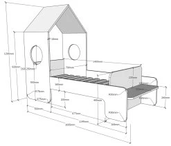 Bedhuisje Casami 70x140 -Songmics Winkel CSBE7014 2 3542