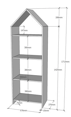 Boekenkast Casami Huis - Wit -Songmics Winkel CSBH1014 2 610e