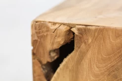 Bijzettafel Curva 40x40 Cm - Teak/natural Wax -Songmics Winkel CUBE 7 ab46