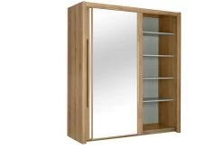 Kledingkast Cody 199cm Met 2 Schuifdeuren & Spiegel - Helvezia Eik -Songmics Winkel CYRUS H0J.210 BO1 547c