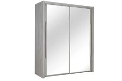 Kledingkast Cody 183cm Met 2 Schuifdeuren & Spiegel - Lichtgrijze Eik -Songmics Winkel CYRUS H0K.200 B b3e5