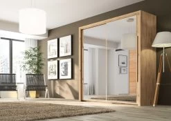 Kledingkast Cody 199cm Met 2 Schuifdeuren & Spiegel - Helvezia Eik -Songmics Winkel CYRUS HELVEZIA 200 17.01 1 1 f924