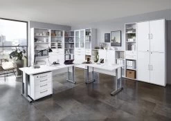 FMD Verbindingsstuk Bureau Gabi - Hoogglans Wit -Songmics Winkel Calvia Milieu 1 Brillant Wei 68ed