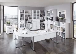 FMD Verbindingsstuk Bureau Gabi - Hoogglans Wit -Songmics Winkel Calvia Milieu 2 Brillant Wei 2752