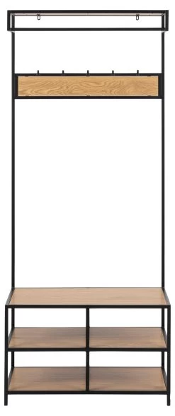 Kapstok Seaford Met 5 Haken En 3 Legplanken - Wilde Eik/zwart -Songmics Winkel D8597A7E B6EE 42F6 A7B5 9CB2A15266D1 a6b0