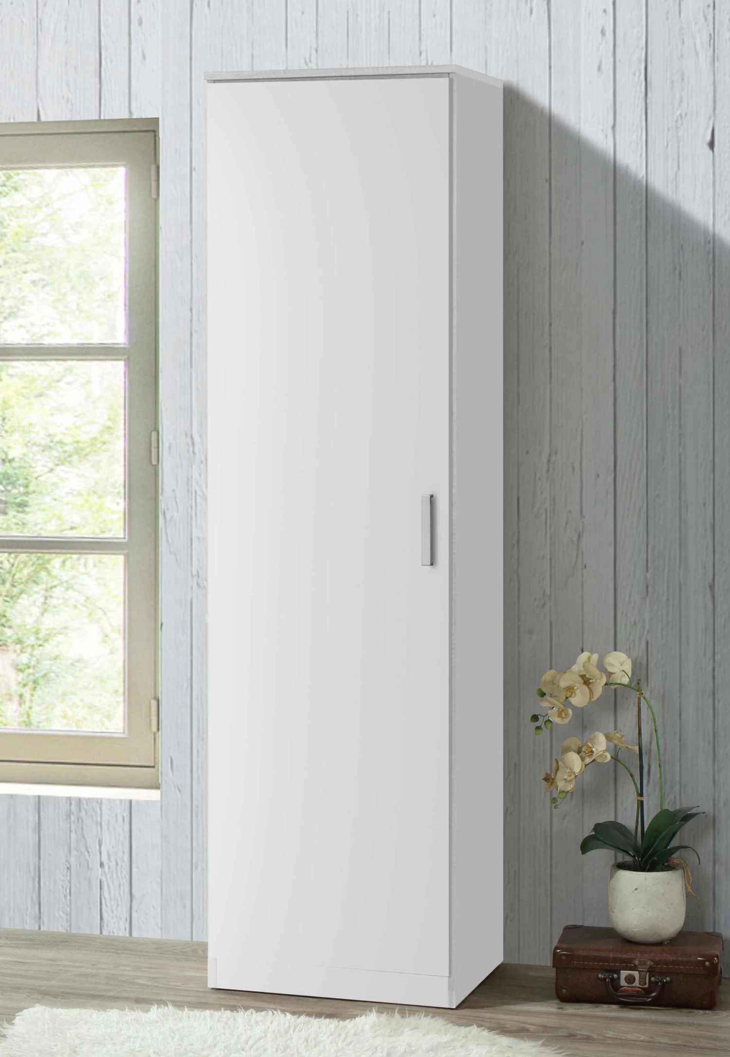 Kledingkast Darcis 1 Deur & 52cm Diep - Wit 4 Kledingkast Darcis 1 Deur & 52cm Diep - Wit - Afbeelding 2