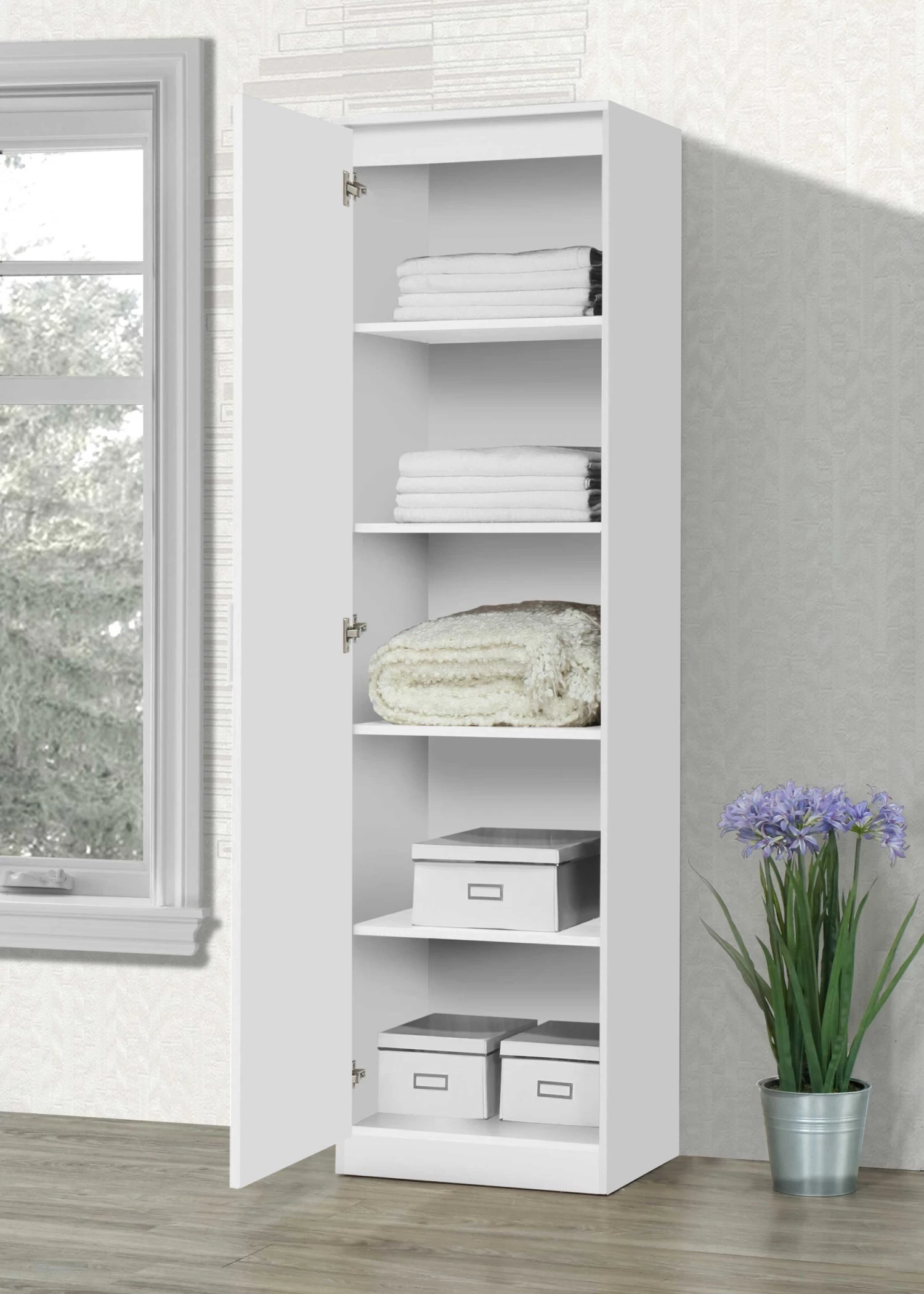 Kledingkast Darcis 1 Deur & 52cm Diep - Wit 5 Kledingkast Darcis 1 Deur & 52cm Diep - Wit - Afbeelding 3