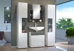 Badkamerset Daily | Wastafelmeubel, Spiegel- En Kolomkasten (L/R) | Wit -Songmics Winkel Daily BD 2020 901 03 dynamisch D 220120 0f0e