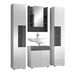 Badkamerset Daily | Wastafelmeubel, Spiegel- En Kolomkasten (L/R) | Wit -Songmics Winkel Daily BD 2020 901 03 dynamisch Freisteller 20220124 d280