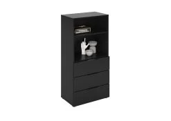 FMD Commode Damien 50cm Met 3 Lades - Zwart 15 FMD Commode Damien 50cm Met 3 Lades - Zwart -Songmics Winkel Dark 6 Perspektive geschlossen mit Deko d9ff