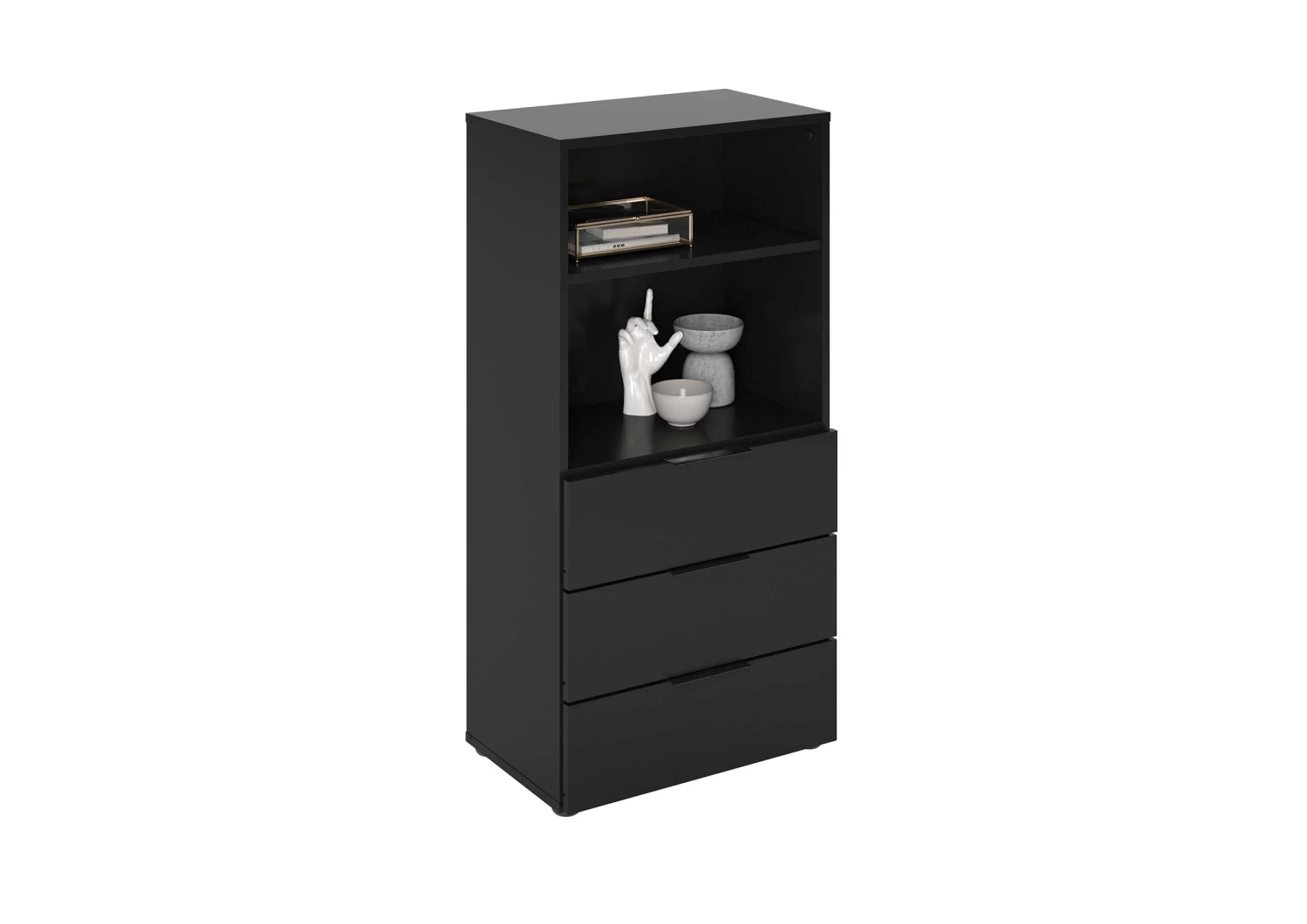 FMD Commode Damien 50cm Met 3 Lades - Zwart 9 FMD Commode Damien 50cm Met 3 Lades - Zwart - Afbeelding 7
