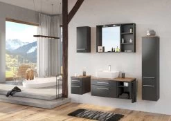 Wandrekje Dasa 30cm Met 2 Legplanken - Grafiet/mat Grijs -Songmics Winkel Davos Milieu B2 bd40