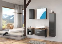 Kolomkast Dasa 30cm Met 1 Deur & 2 Lades - Grafiet/mat Grijs -Songmics Winkel Davos Milieu B4 fe99