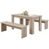 FMD Set Eettafel + 2 Banken Mundo - Eik -Songmics Winkel Dornum Eiche uitgesneden 0d52