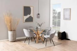 Eettafel Hennie ø119cm - Lichte Eik Decor -Songmics Winkel E6457DC2 71B9 4A1B BCEF 1A304A192DD8 ca30