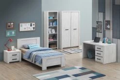 Kledingkast Elvira 126cm 2 Deuren - Witte Eik -Songmics Winkel ELVIS BEDROOM SET 2D 1e8b
