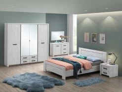 Nachtkastje Elvira 2 Lades - Witte Eik 12 Nachtkastje Elvira 2 Lades - Witte Eik -Songmics Winkel ELVIS BEDROOM SET ce66