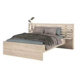 Tweepersoonsbed Tokio 140x190cm-eikdecor/wit -Songmics Winkel ESCALE 3580 L140 STYLE D 942b