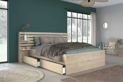 Tweepersoonsbed Tokio 140x190cm-eikdecor/wit -Songmics Winkel ESCALE 3580 L140 TIRO 07f3
