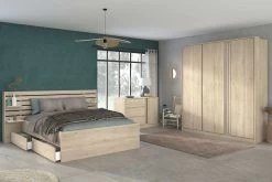 Tweepersoonsbed Tokio 140x190cm-eikdecor/wit -Songmics Winkel ESCALE 3580 L140 TIRO COPT AR3P 2c7b