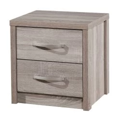 Nachtkastje Noémie Met Twee Laden - Sonoma Eik