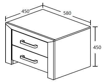 Nachtkastje Elvira 2 Lades - Witte Eik 4 Nachtkastje Elvira 2 Lades - Witte Eik - Afbeelding 2