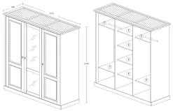 Kledingkast Hannelore 3 Deuren -Songmics Winkel Emma 3D kast 119b