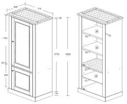 Buffetkast Hannelore -Songmics Winkel Emma toren met deur e548