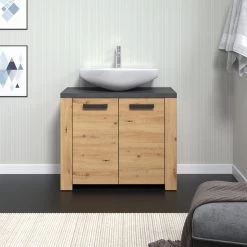 Wastafelmeubel Follow | 79 X 35 X 67 Cm | Artisan Oak -Songmics Winkel Follow BD 2228 301 E2 frontal D 20230221 e426