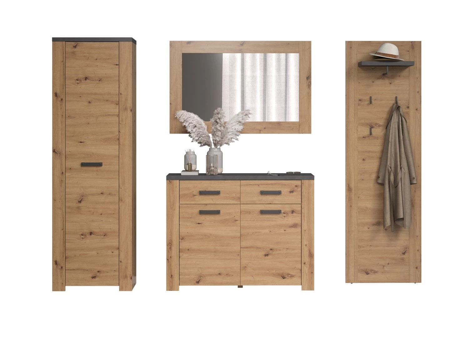 Garderobeset Follow | Paneel, Spiegel, Commode, Kolomkast | Artisan Oak 9 Garderobeset Follow | Paneel, Spiegel, Commode, Kolomkast | Artisan Oak - Afbeelding 7