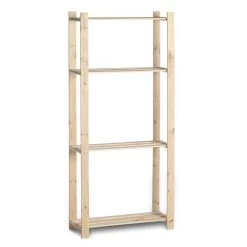 Houten Opbergrek Enkel 15kg 4 Legplanken - Smal