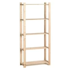 Houten Opbergrek Enkel 15kg 5 Legplanken - Smal