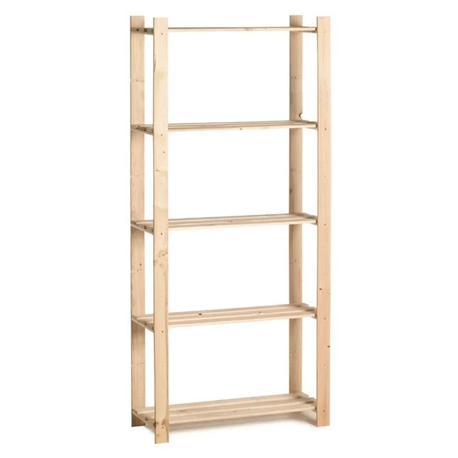 Houten Opbergrek Enkel 15kg 5 Legplanken - Smal 3 Houten Opbergrek Enkel 15kg 5 Legplanken - Smal