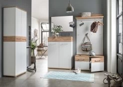 Garderobekast Stoffel 59cm - Wit/eik -Songmics Winkel GW Topix pe dek a 7ac8