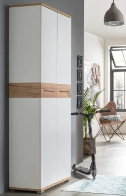 Garderobekast Stoffel 59cm - Wit/eik -Songmics Winkel GW Topix pe dek e 1 78c5