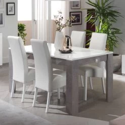 Eettafel Greta 190 Cm - Beton/wit