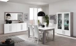 Eettafel Greta 190 Cm - Beton/wit -Songmics Winkel Greta grijs wit eetplaats kompleet 300px 5248