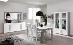 Spiegel Greta 180 Cm - Beton -Songmics Winkel Greta grijs wit eetplaats kompleet 49d1