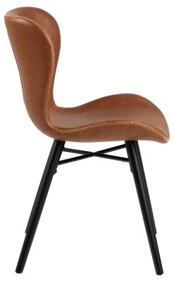 Kunstlederen Stoel Tilda Met Schuine Poten - Cognac/zwart -Songmics Winkel H000019037 3 4ef6
