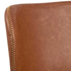 Kunstlederen Stoel Tilda Met Schuine Poten - Cognac/zwart -Songmics Winkel H000019037 4 bed4